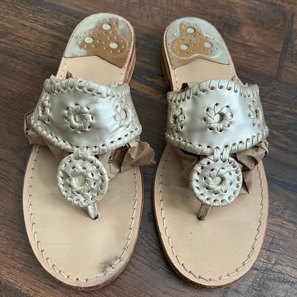 Jack Rogers Leather Flat Sandals - Picture 1 of 6